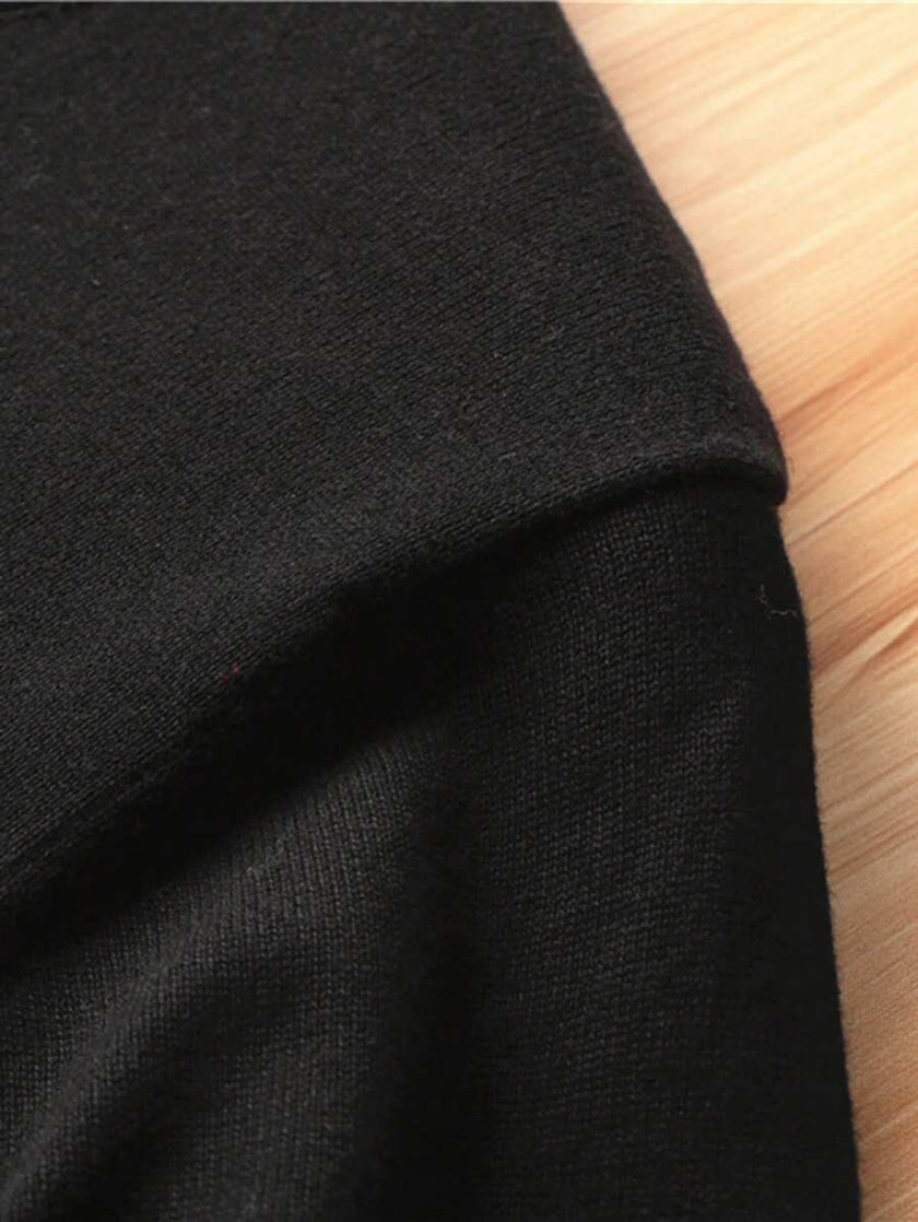 Casual V-Neck Sweater Black - 6