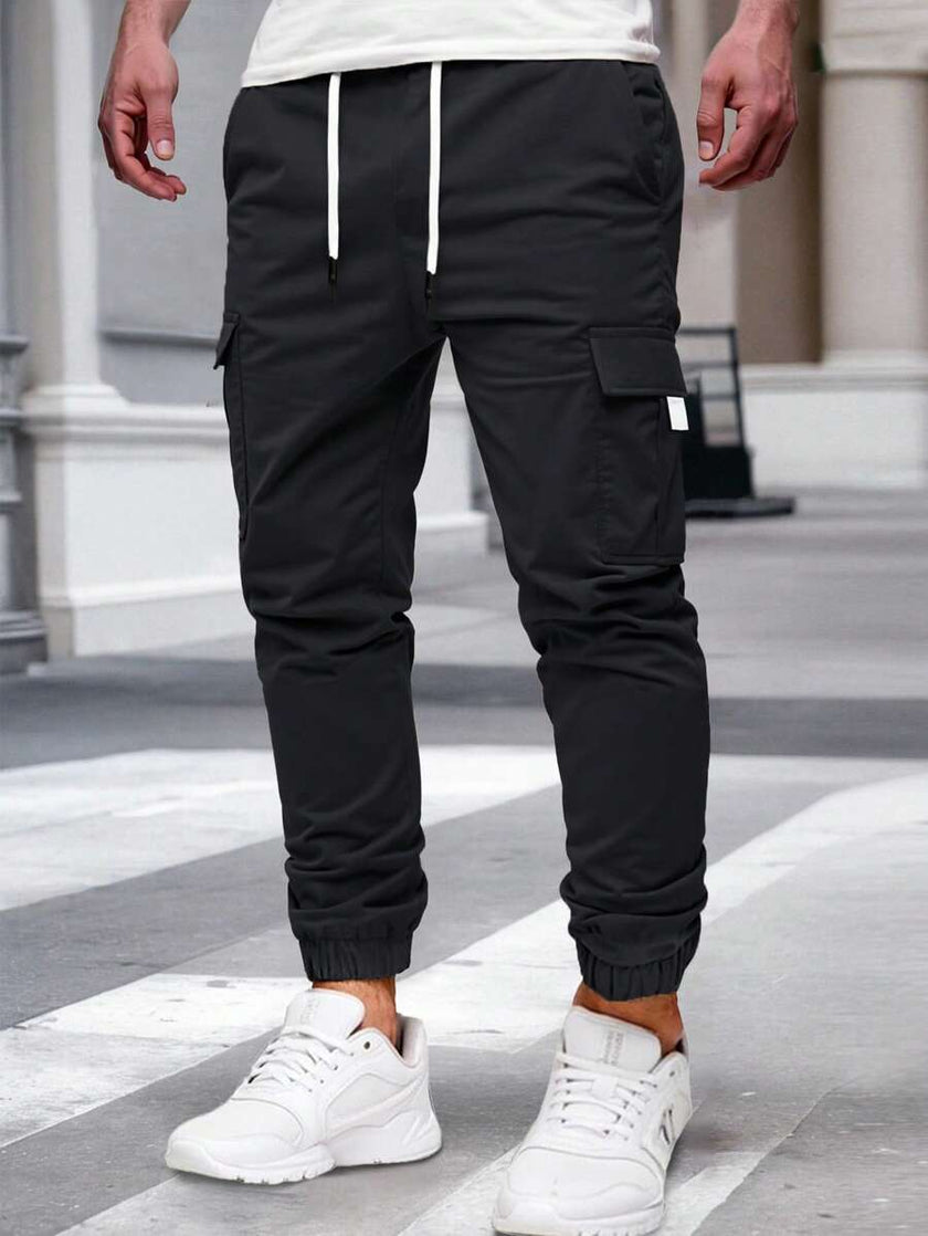 Slim Fit Cargo Trousers Dark Grey