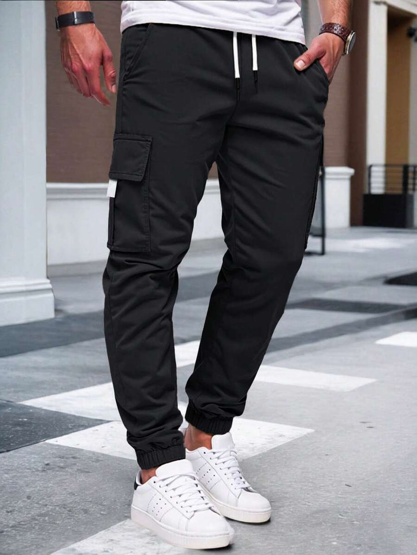 Slim Fit Cargo Trousers Dark Grey