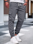 Slim Fit Cargo Trousers Dark Grey