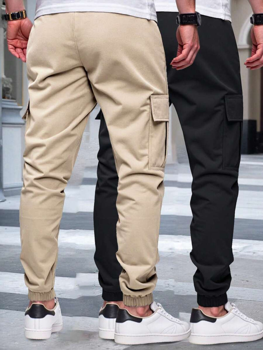 Slim Fit Cargo Trousers Dark Grey