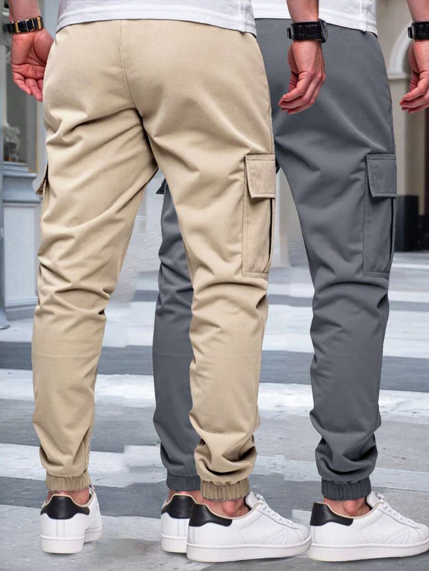 Slim Fit Cargo Trousers Dark Grey