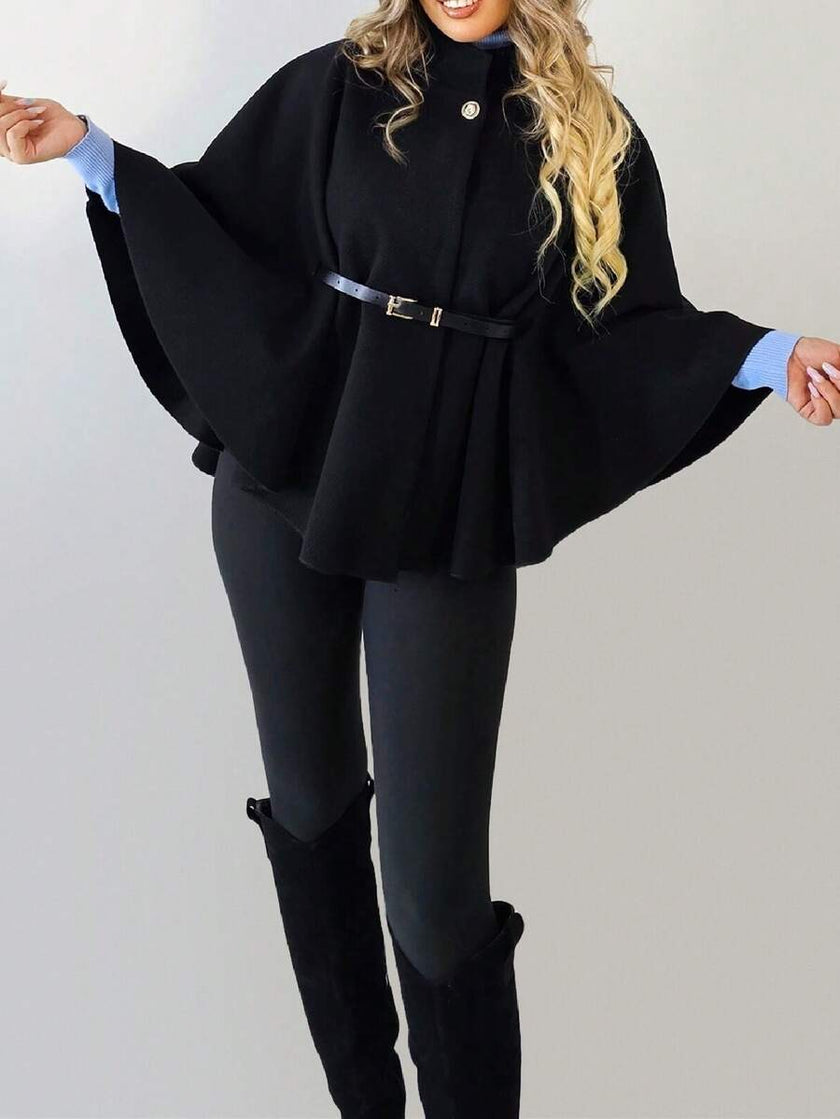 Elegant Woolen Coat Black - 5