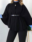 Elegant Woolen Coat Black - 6