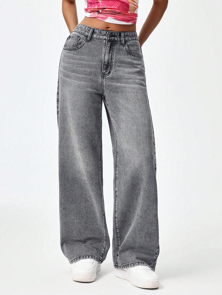 Retro Straight Leg Jeans