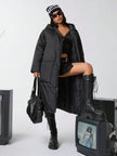 Quilted Long Puffer Coat Black - 6