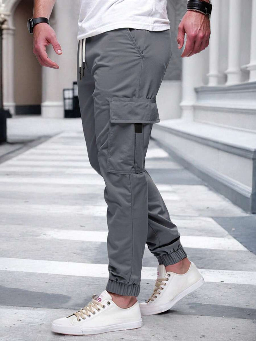 Slim Fit Cargo Trousers Dark Grey