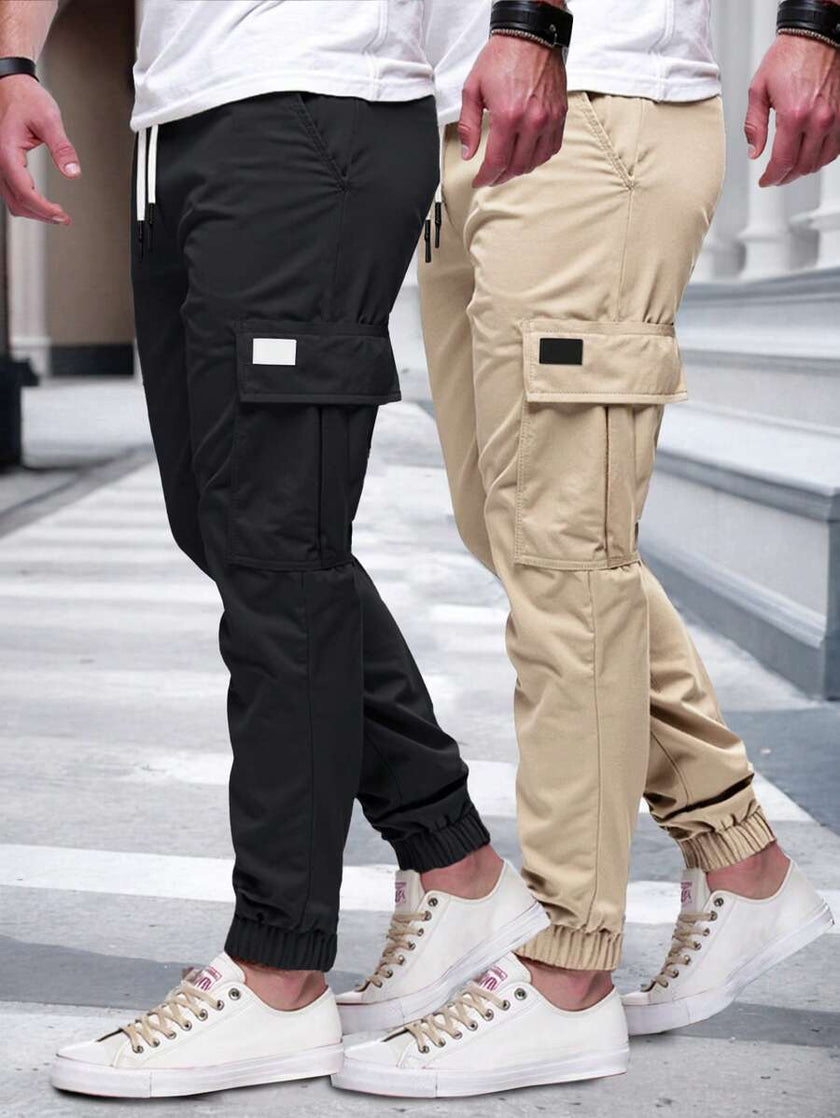 Slim Fit Cargo Trousers Dark Grey