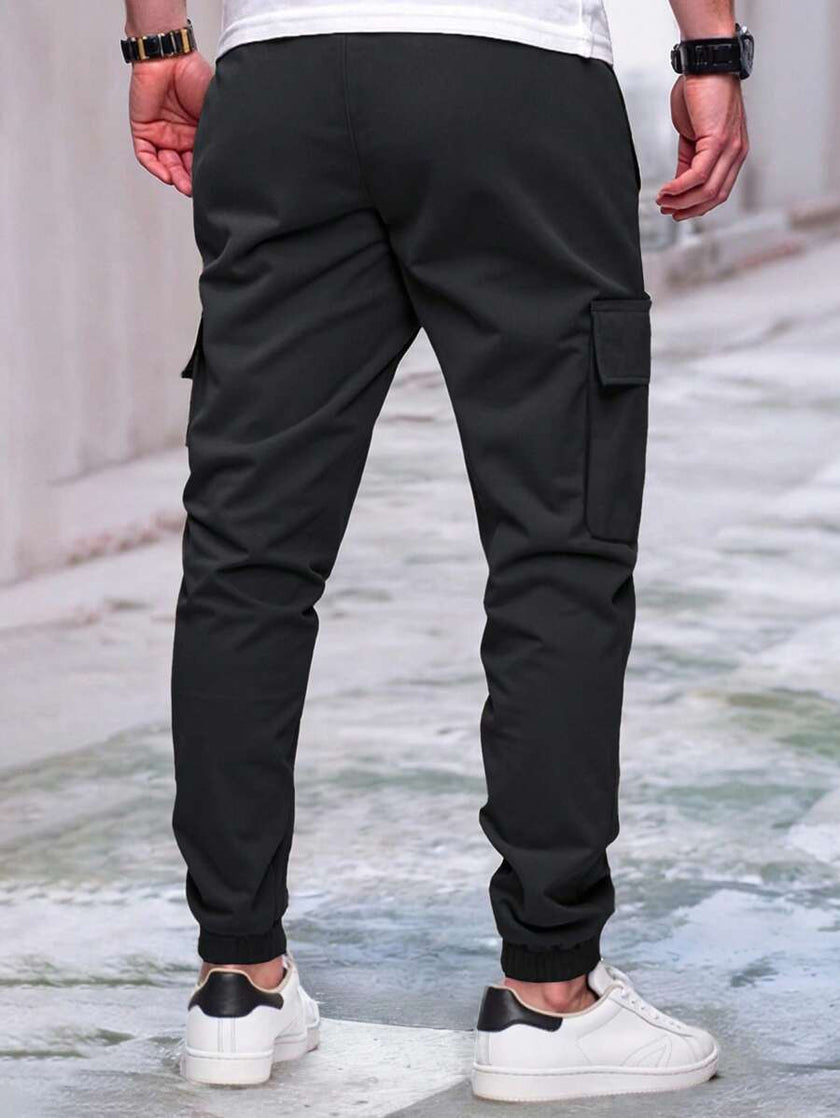 Slim Fit Cargo Trousers Dark Grey