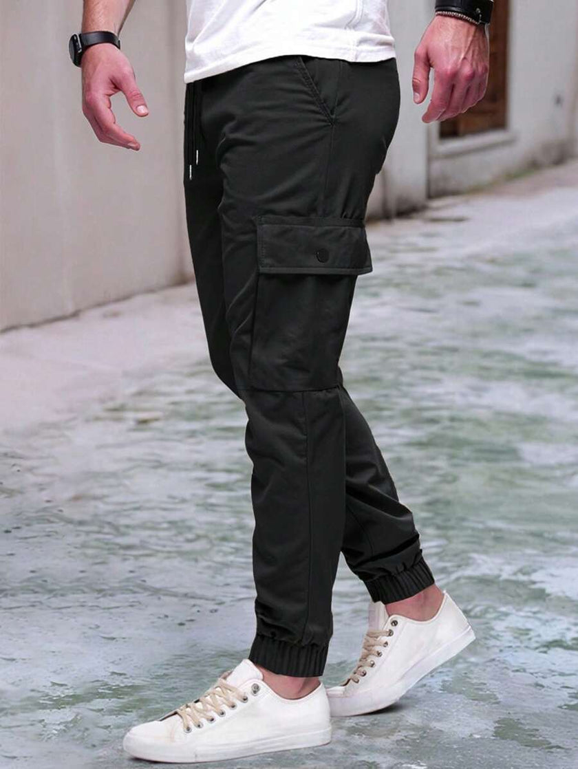 Slim Fit Cargo Trousers Dark Grey