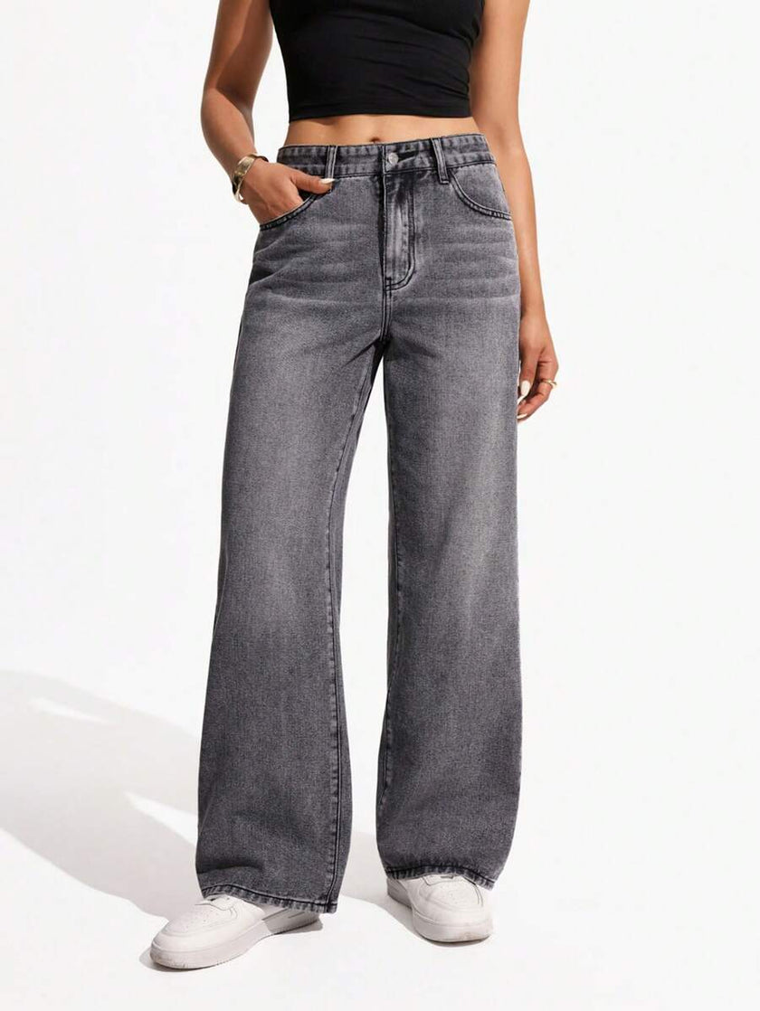 Retro Straight Leg Jeans