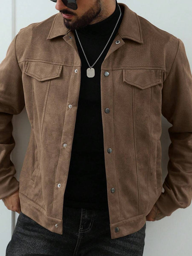 Casual Fleece Jacket Brown - 1