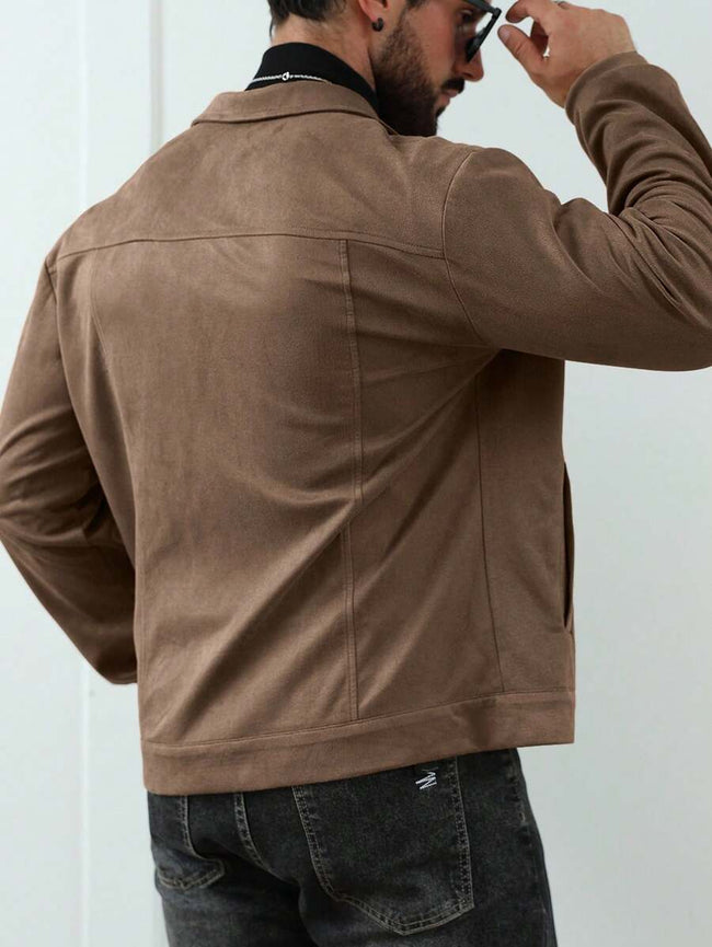 Casual Fleece Jacket Brown - 2