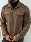 Casual Fleece Jacket Brown - 4