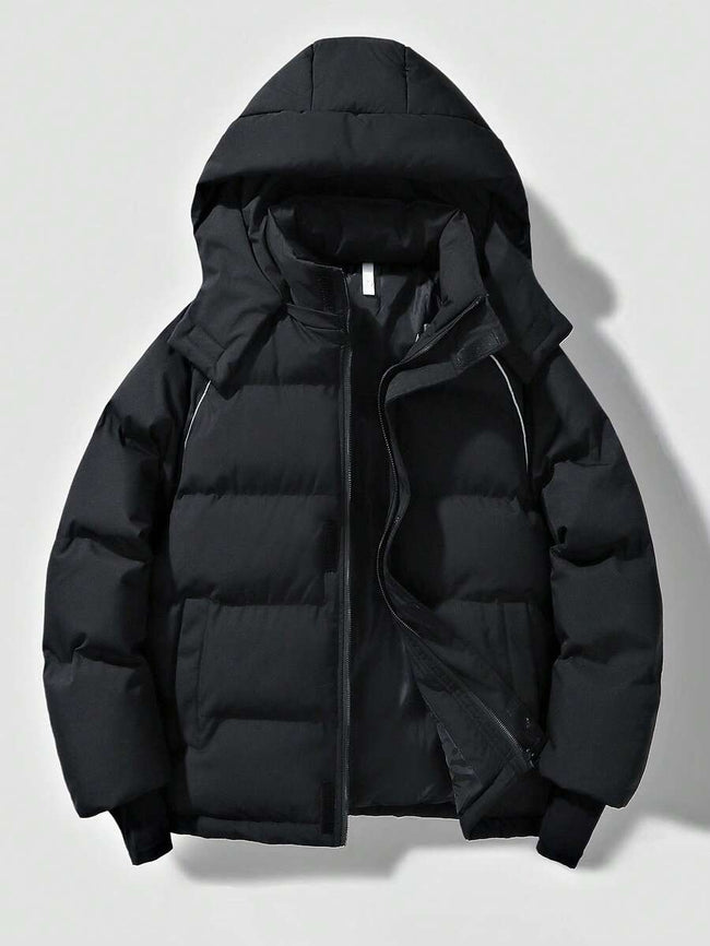 Thick Hooded Jacket Black - 2