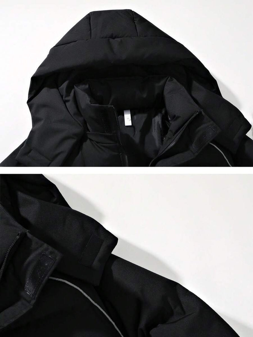 Thick Hooded Jacket Black - 4