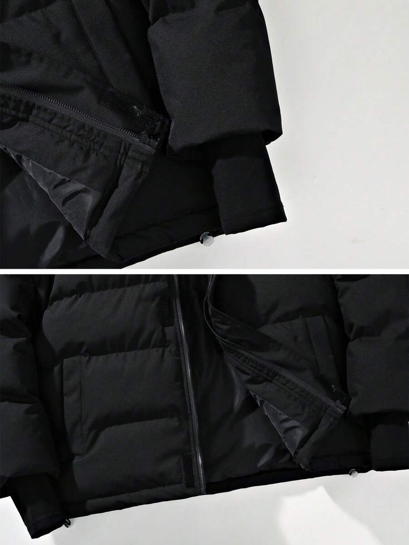 Thick Hooded Jacket Black - 5
