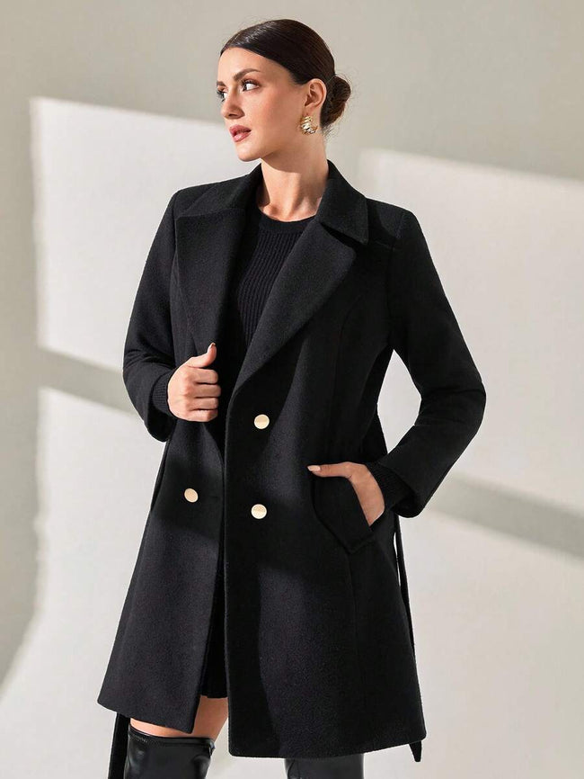 Elegant Black Overcoat - 1