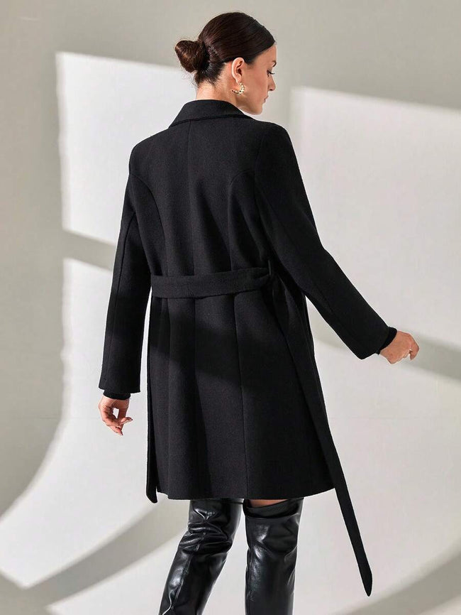 Elegant Black Overcoat - 2