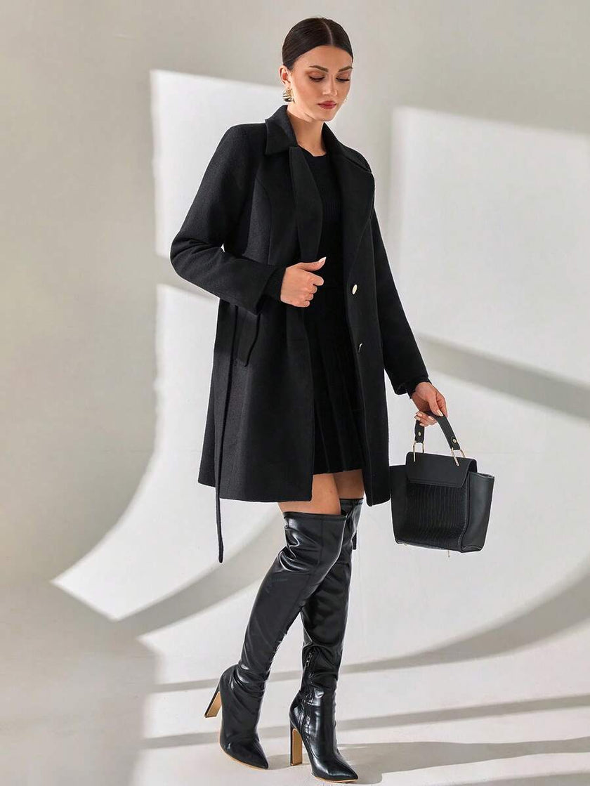 Elegant Black Overcoat - 6