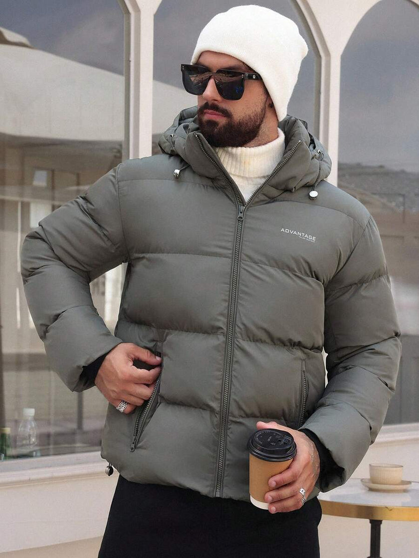 Padded Hooded Jacket Grey - 5