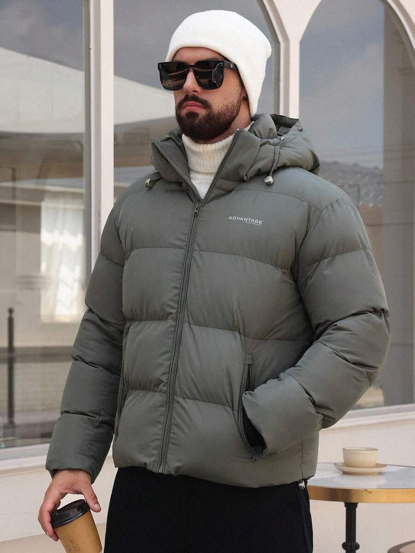 Padded Hooded Jacket Grey - 1