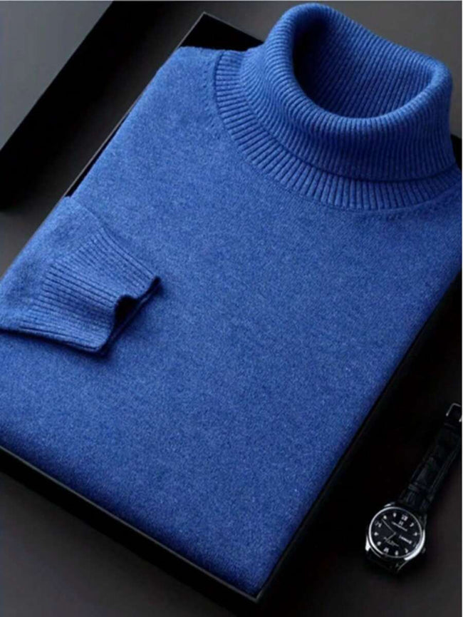 Casual High Neck Sweater Black - 1