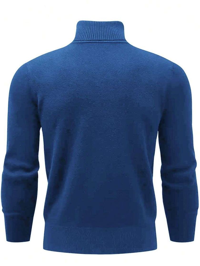 Casual High Neck Sweater Black - 2