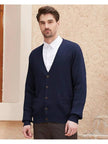 Navy V-Neck Cardigan Wool Blend - 22