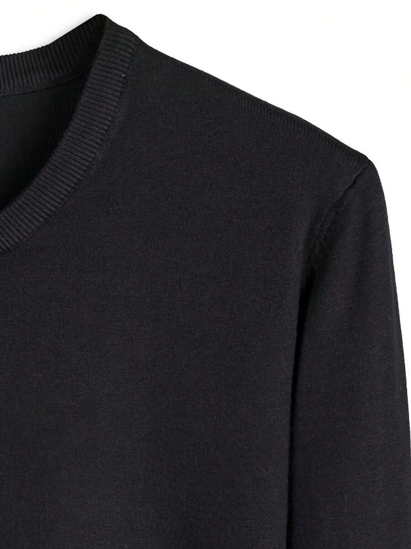 Casual Knit Sweater Black - 5