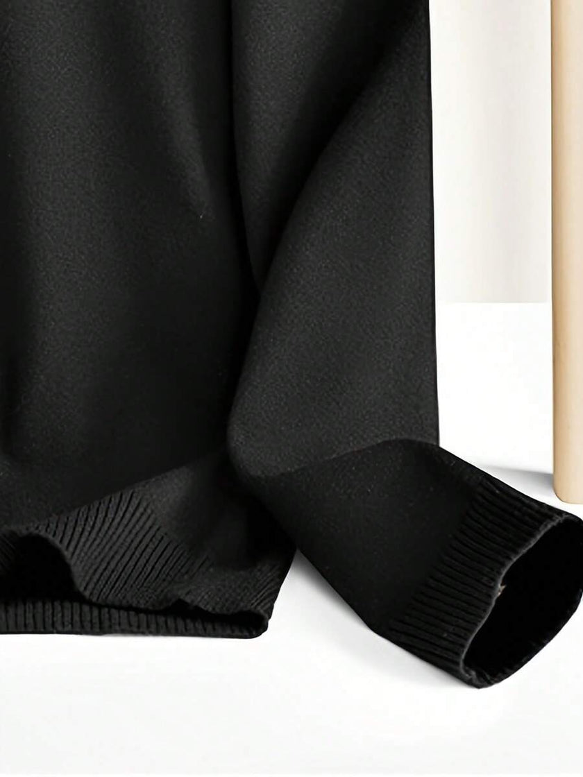Casual Knit Sweater Black - 7