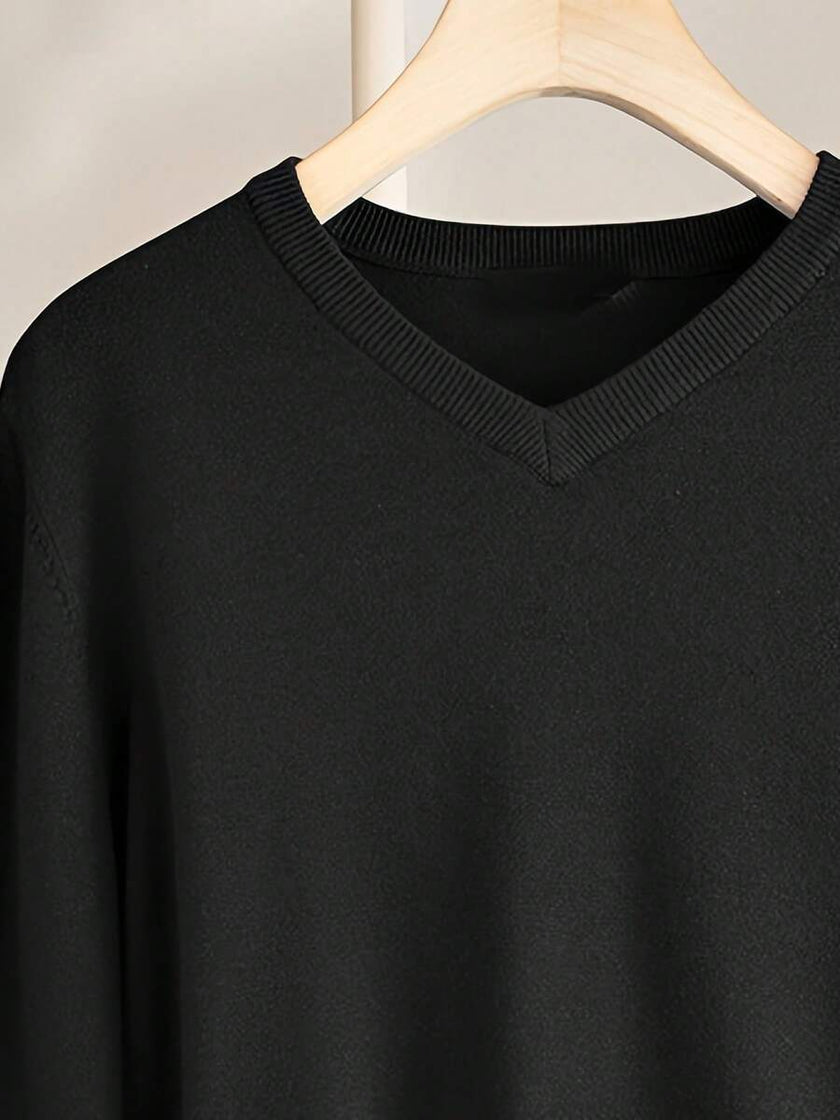 Casual Knit Sweater Black - 4