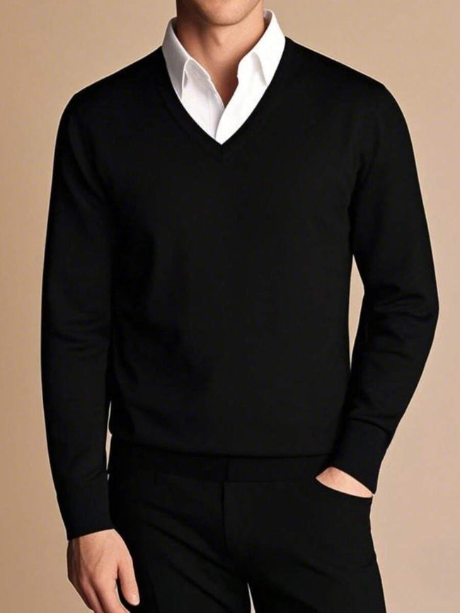 Casual Knit Sweater Black - 1