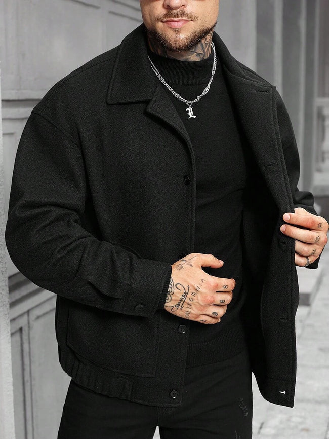 Casual Wool Blend Jacket - 1