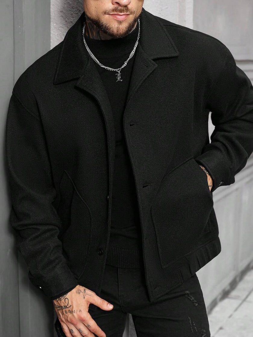 Casual Wool Blend Jacket - 4