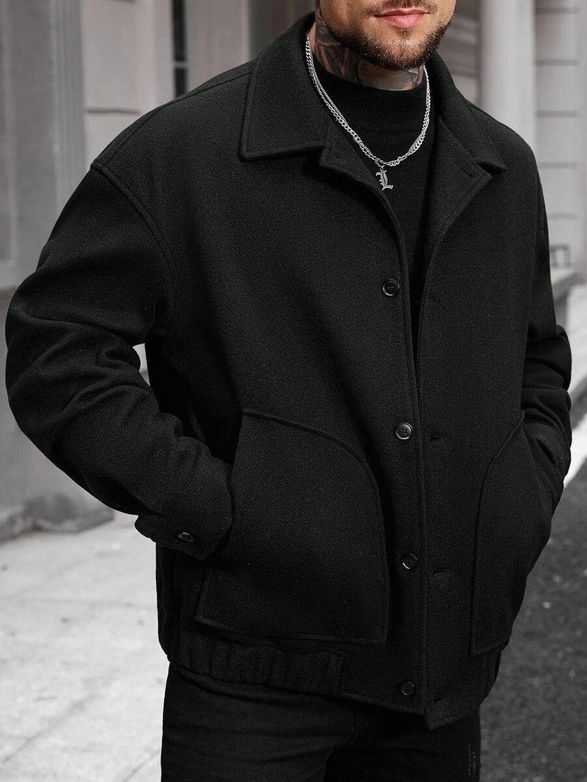 Casual Wool Blend Jacket - 5