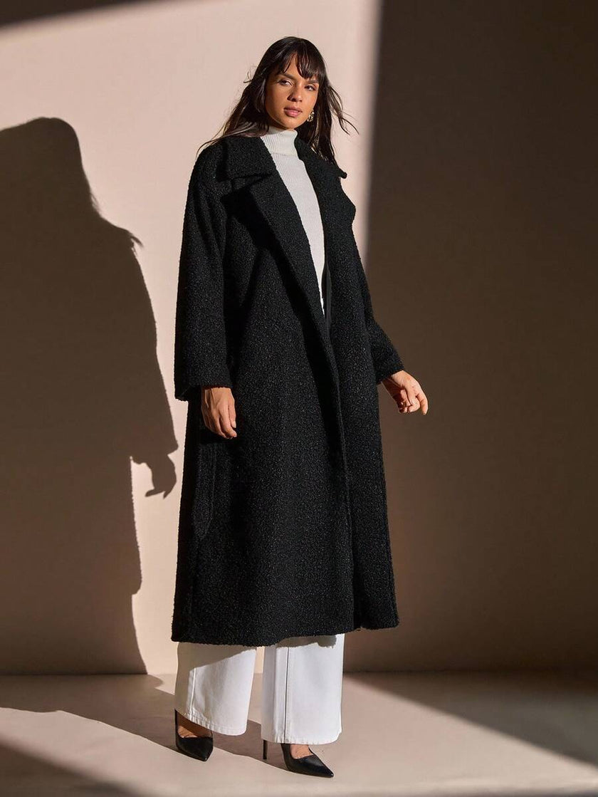 Cozy Teddy Coat Black - 4