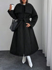 Quilted Long Puffer Coat Black - 14