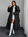 Quilted Long Puffer Coat Black - 16