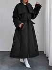 Quilted Long Puffer Coat Black - 18
