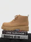 Retro High-Top Boots Khaki - 4