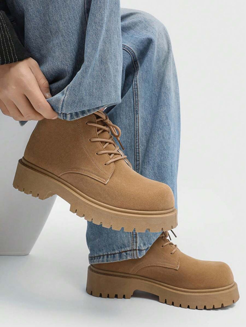 Retro High-Top Boots Khaki - 5