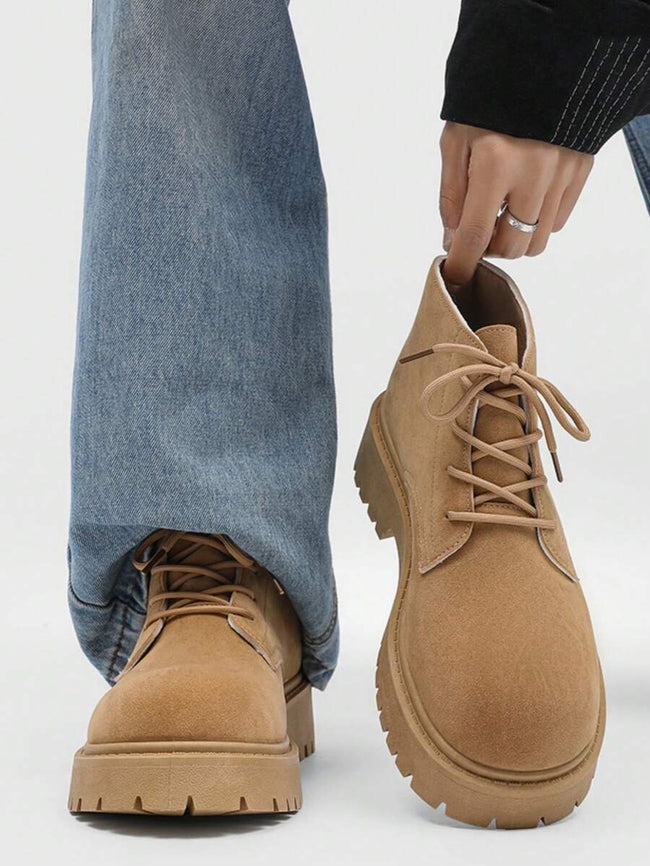 Retro High-Top Boots Khaki - 1