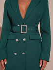 Belted Blazer Jacket Green - 5