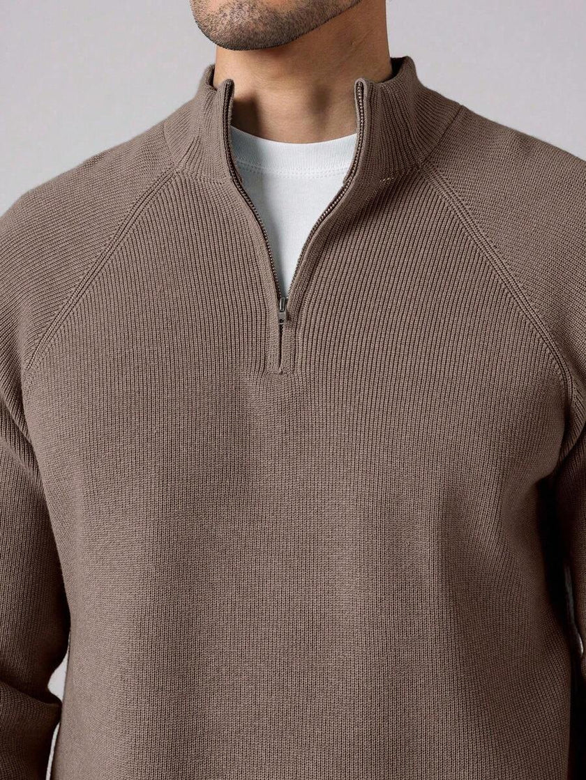 Stylish Half Zip Sweater - 44