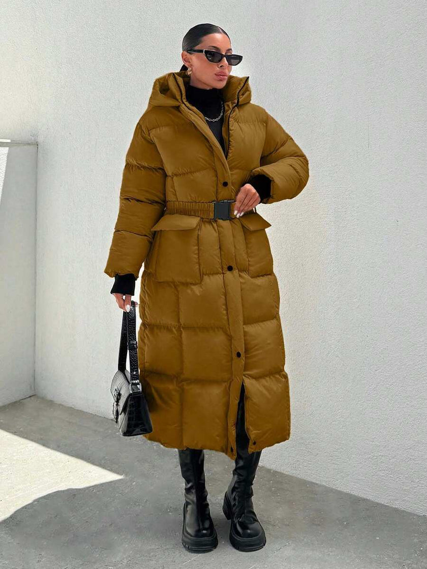 Quilted Long Puffer Coat Black - 44
