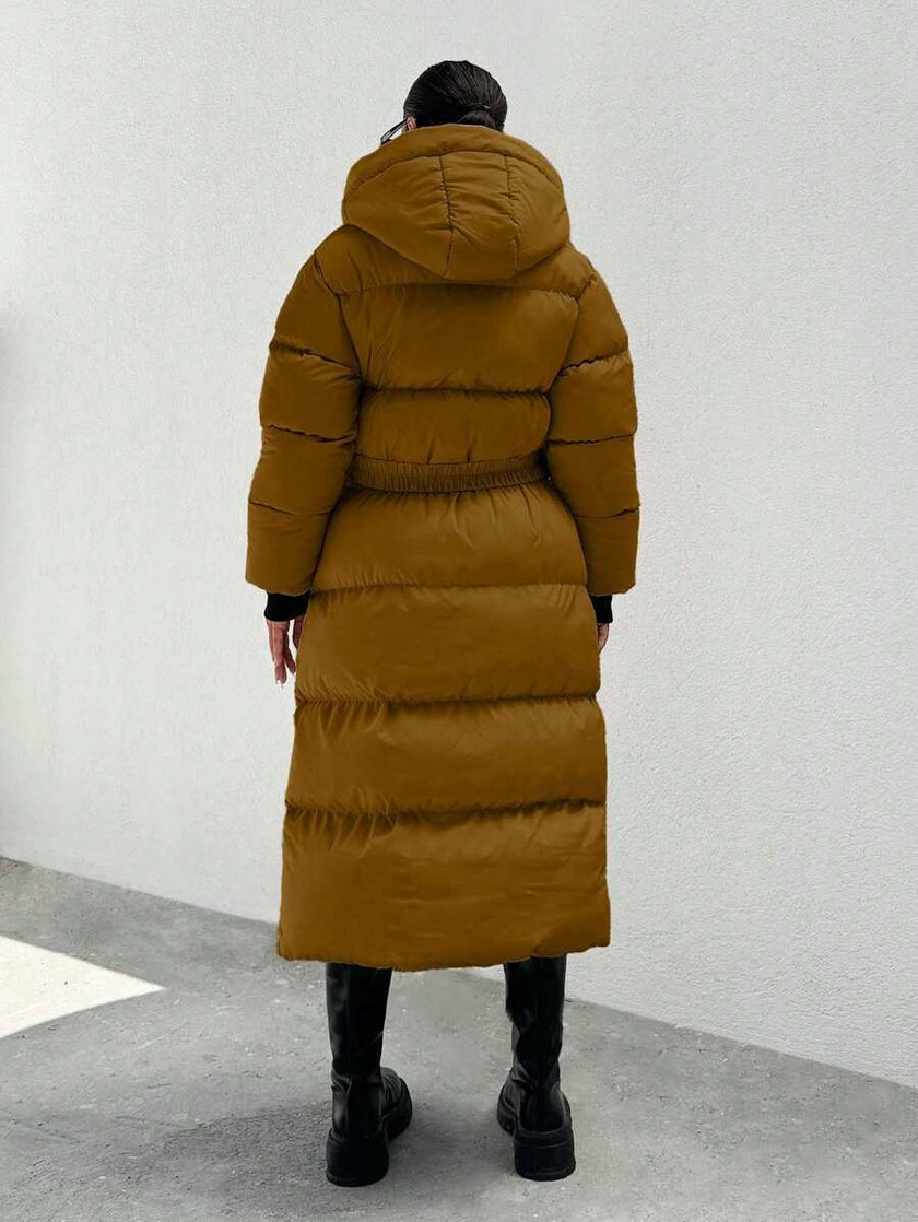 Quilted Long Puffer Coat Black - 45