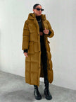 Quilted Long Puffer Coat Black - 46