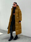 Quilted Long Puffer Coat Black - 48