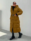 Quilted Long Puffer Coat Black - 51